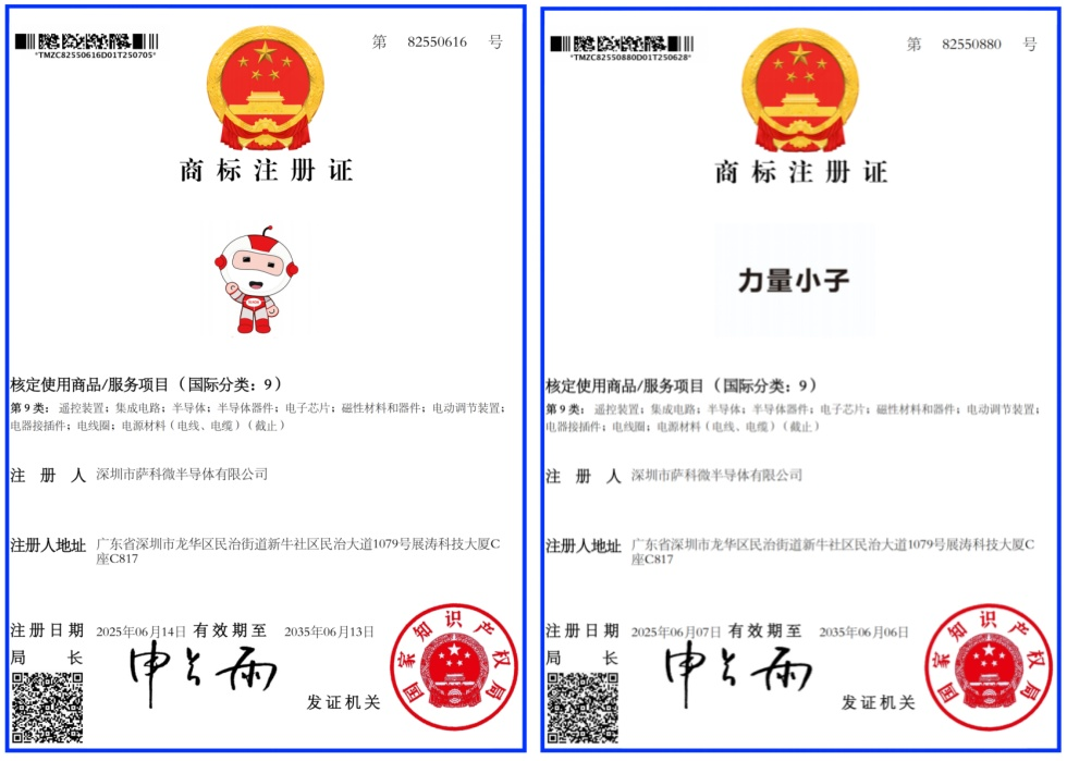 萨科微吉祥物“力量小子”商标成功注册